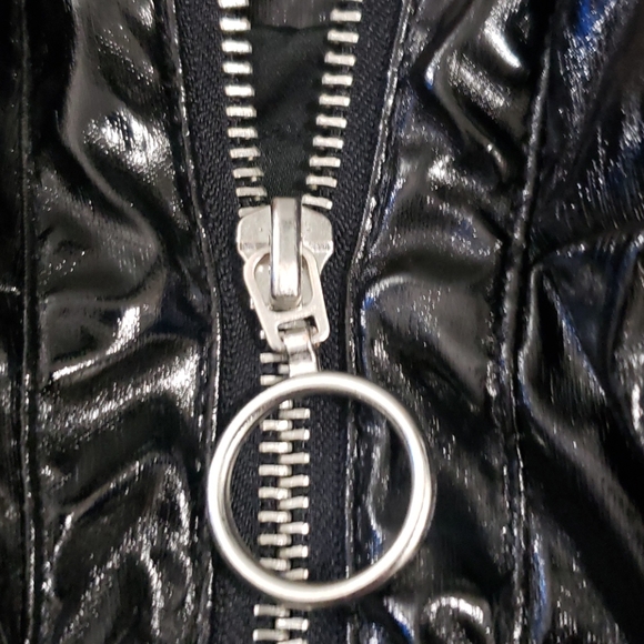 ★ 3 for $10 ★Forever 21 Black Shiny Bomber - Picture 4 of 8